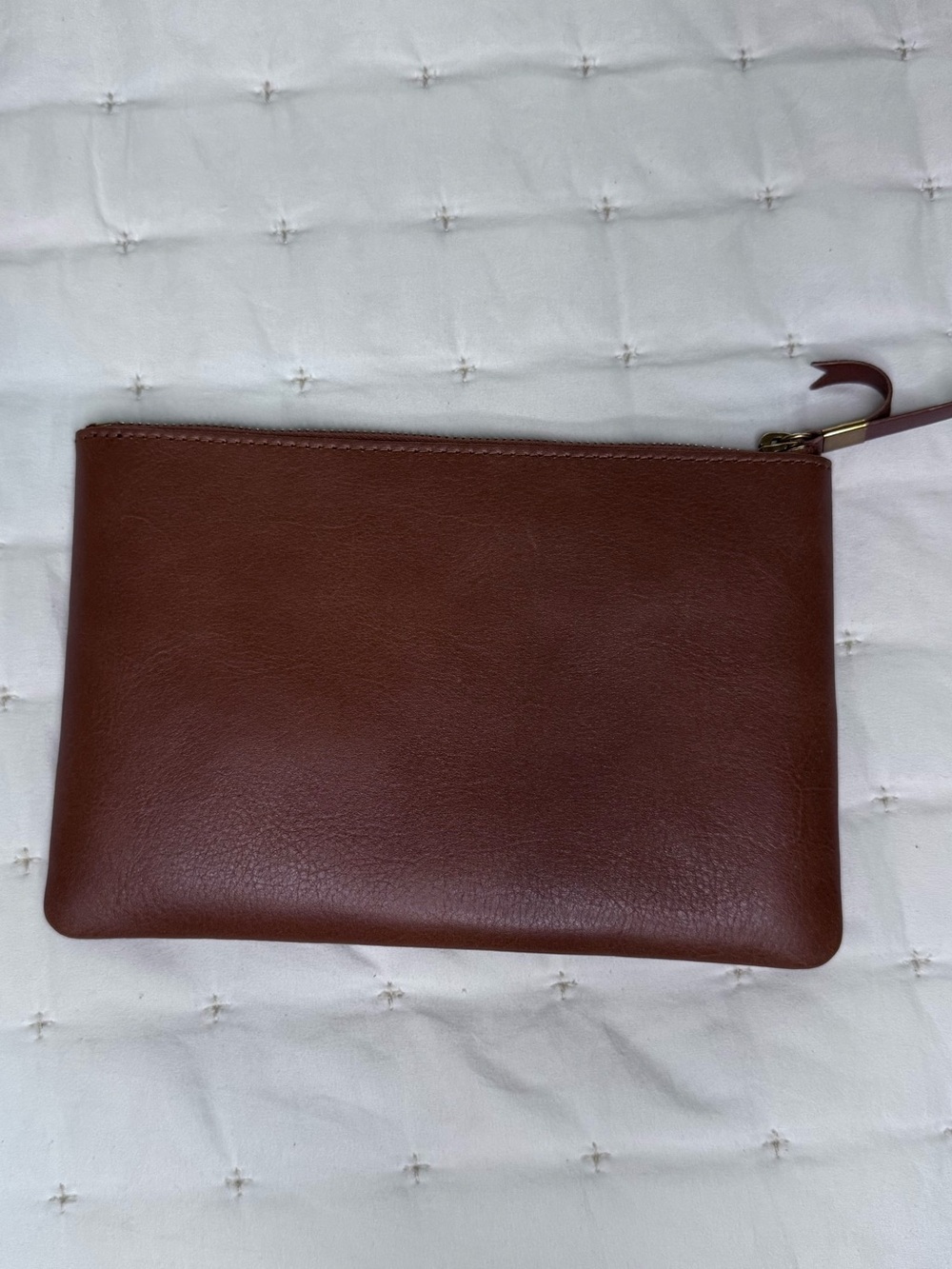Madewell the pouch clutch - Brown Leather Wallet Clutch with Zipper